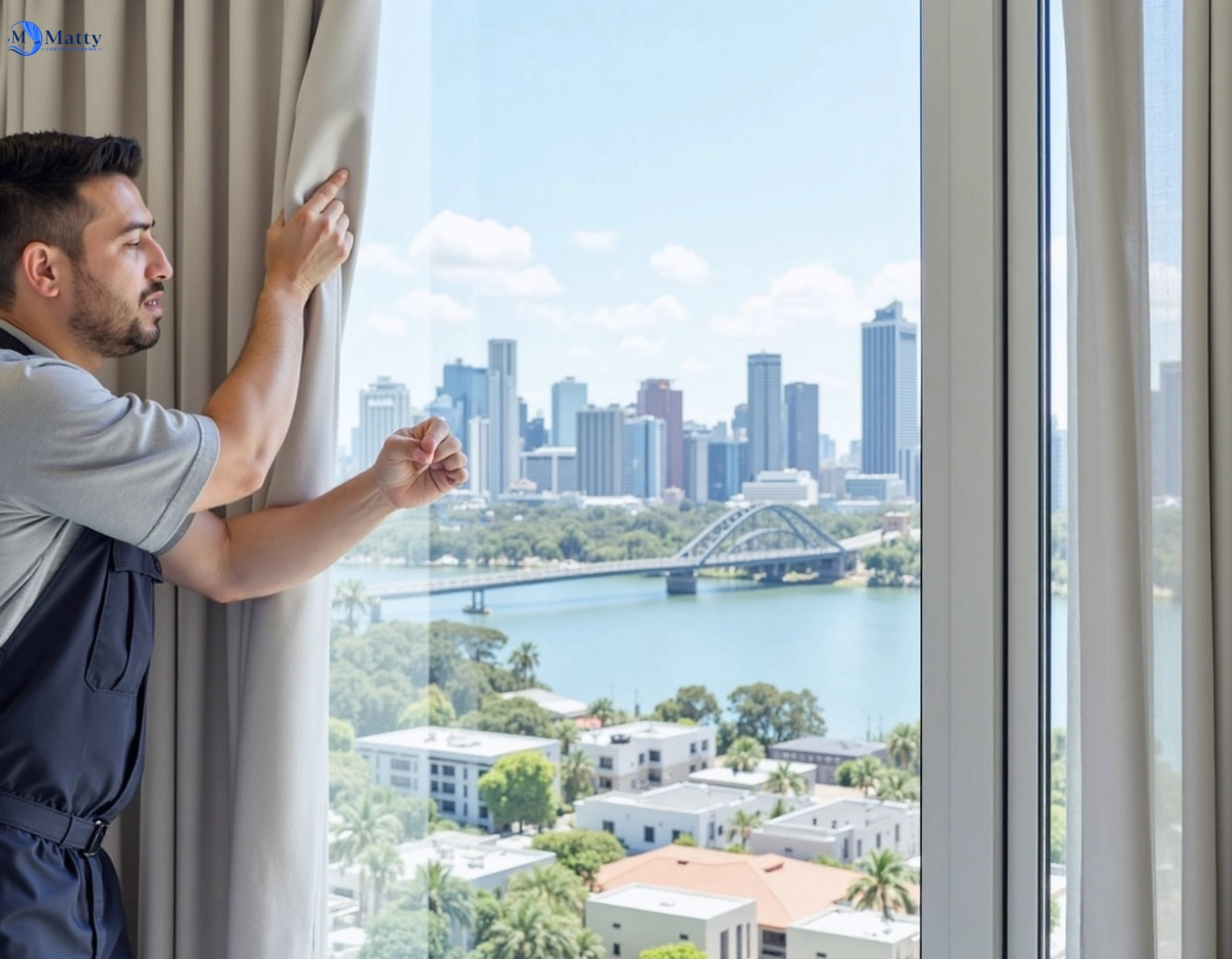 Professional curtain steam cleaning service moggill QLD by Matty Curtain Cleaning